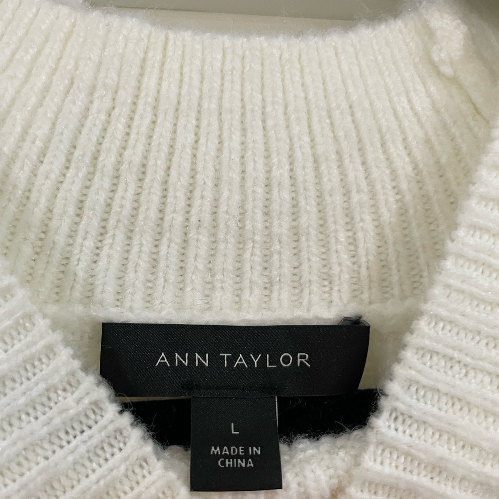 Ann Taylor Cream Ruffle Sweater - Picture 4 of 4